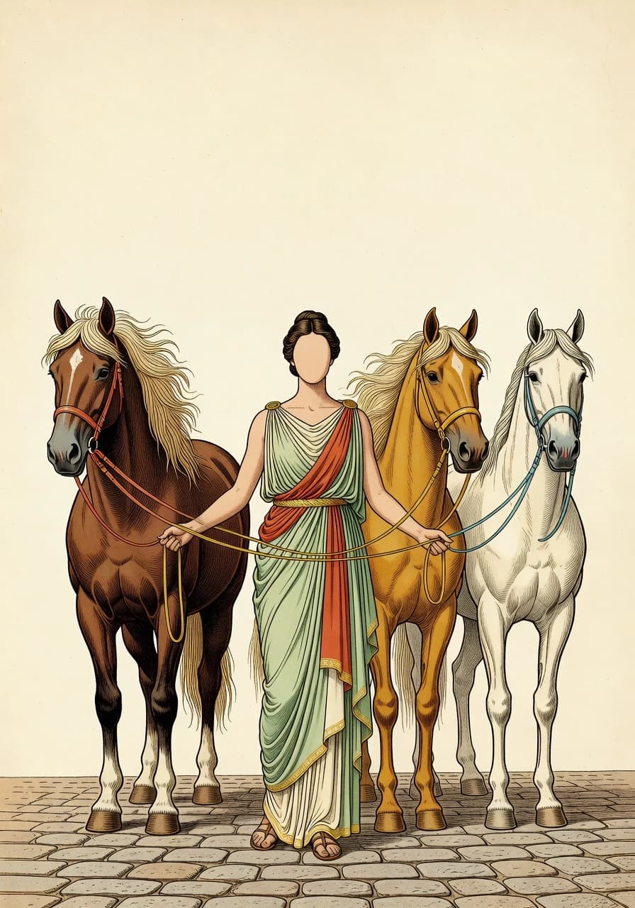 Auriga con sus caballos